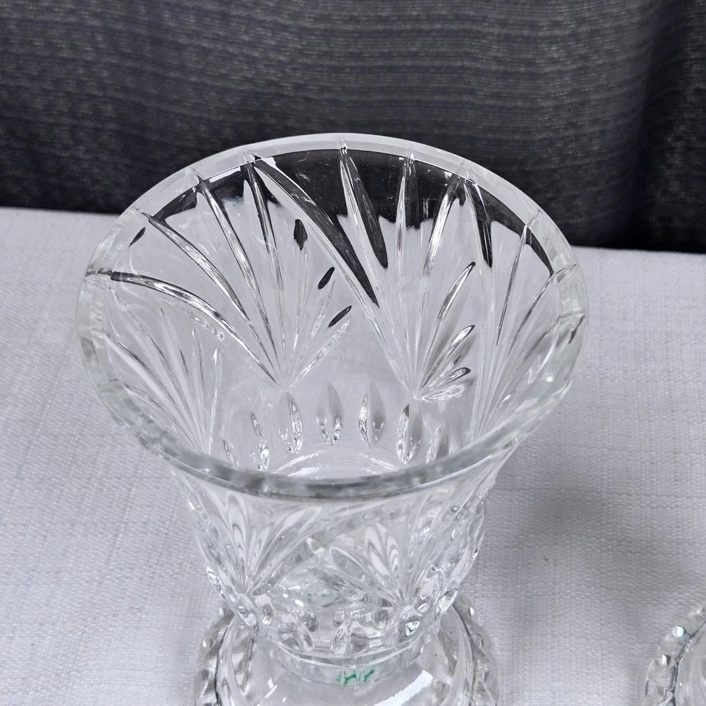 Royal Limited Crystal Hurricane Pair 2-Piece Votive Candle Holders Made in Japan